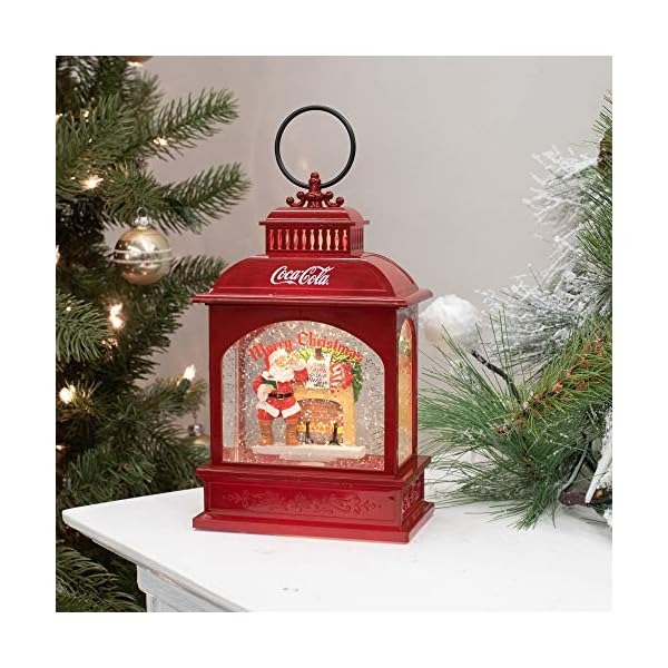 Coca-Cola Kurt S. Adler 9-Inch Battery-Operated LED Coke Santa Lantern Wasserkugel, Harz, Bunt – Bild 7