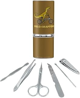 Velo-Ciraptor Velociraptor Biking Funny Humor Stainless Steel Manicure Pedicure Grooming Beauty Care Travel Kit