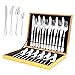 Youyijia 24 Teiliges Besteck Set Besteckset Edelstahl Cutlery Set 6 Personen Edelstahlbesteck Hochwertige Spiegelpolierte mit Messer Gabel Löffel und Geschenkbox Spülmaschinengeeignet