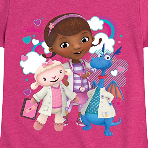 Disney - Doc McStuffins - Group with Rainbows - Toddler and Youth Girls Short Sleeve Graphic T-Shirt3