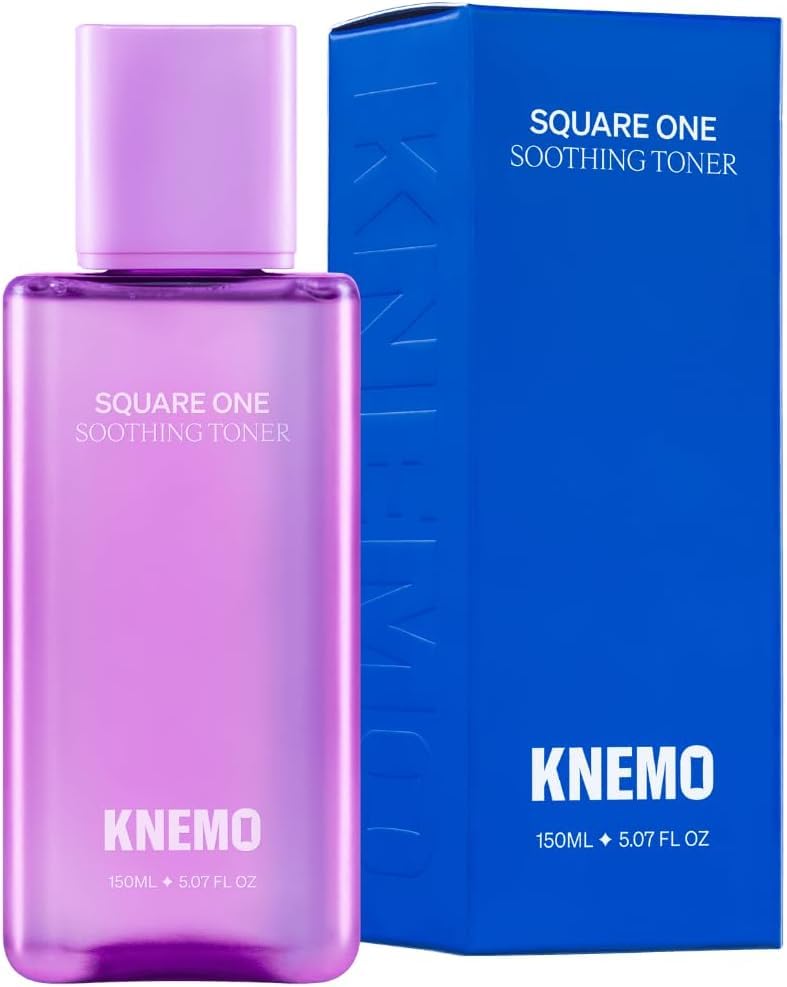 KNEMO Square One Soothing Toner for Sensitive Skin with Calming CICA, Tea Tree, Anti-Sebum, Antioxidants, AHA, PHA, Niacinamide, Vegan, Cooling, Fragrance-Free | 5.07 fl oz ✦ 150ml