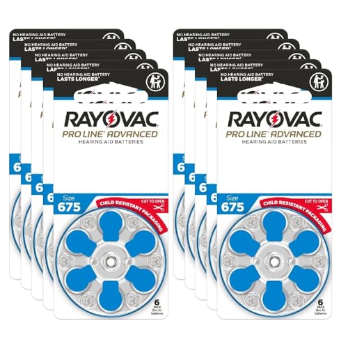 Rayovac Proline Advanced Hearing Aid Batteries | Size 675 | World's Longest Lasting Battery | Child-Resistant Packaging
