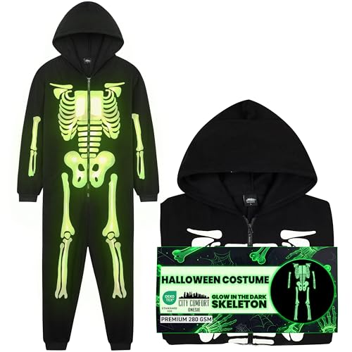 Get Trend Pijama Entero Niño Adolescente, Mono Esqueleto Brilla