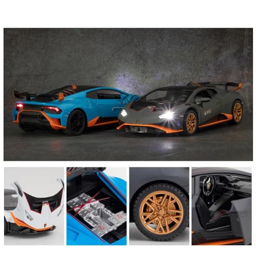 Image of DEOXY 1:24 Lamborghini Urus Car Model, Diecast Pull Back Car Toy car, Doors Open, Light and Sound, Boys Toys Kids Adults Gifts Black (STO Blue)