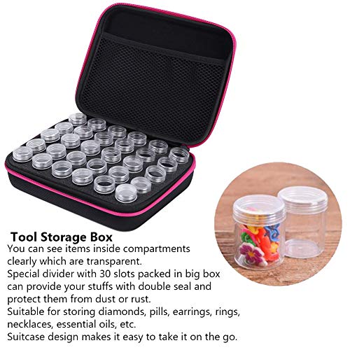 Image of Joyzan Diamond Painting Storage Containers, 30 Slots Portable Bead Art Kit Box Shockproof Accessories Tools Craft Case Organizer Jewelry DIY 5D Seeds Glitter Rhinestones Jars Adult Rings Charms