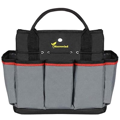 Morrowind Bolsa de Herramientas de Jardín  Paño Oxford Bolso de Mano Herramienta de Jardín Bolsa de Almacenamiento Organizador de Herramientas con 8 Bolsillos Exteriores para Trabajos de Jardinería