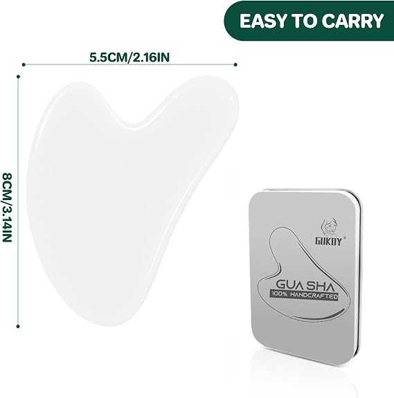 Gua Sha Facial Tools, GuaSha Massage Tool Guasha Board for SPA Acupuncture Therapy Trigger Point Treatment, Gua Sha Scraping Massage Tool (White)