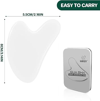 Gua Sha Facial Tools, GuaSha Massage Tool Guasha Board for SPA Acupuncture Therapy Trigger Point Treatment, Gua Sha Scraping Massage Tool (White)
