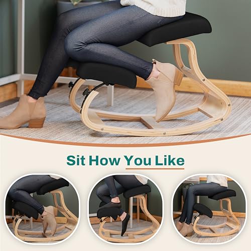 NYPOT Ergonomic Kneeling Chair with Adjustable Seats - Knee Chair for Posture Correction & Kneel Rocking Stool for Desk - Back Pain Relief and Support for Home and Office by NYPOT - Image 5
