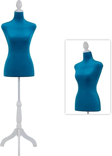 Miniatura 8 de Maniquí Cuerpo Vestido Forma Torso 59-67 Pulgadas Altura Ajustable Modelo Femenino Soporte de trípode de madera Espuma de alta densidad Escaparate