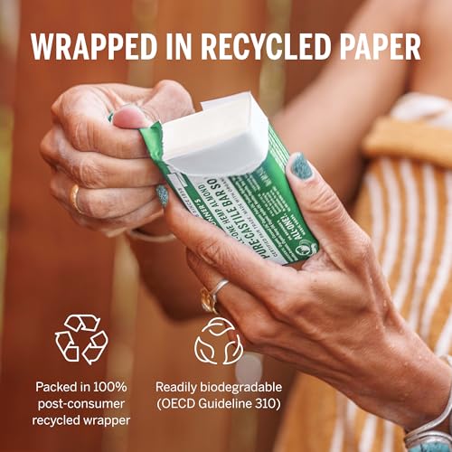 Dr. Bronner's - Pure-Castile Magic Bar Soap (Almond, 5 oz, 6-Pack) - Made with Regenerative Organic Certified Oils- For Face, Body & Hair, Gentle, Vegan Bath Soaps for Men & Women, Non-GMO - Image 5