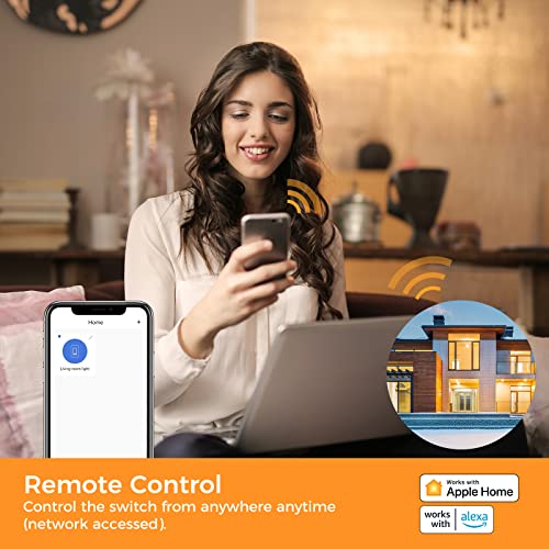 Refoss Smart Switch Single Pole 4 Pack, Smart Light Switch, Neutral Wire Required, Compatible With Apple Homekit, Amazon Alexa, Voice Control, 120V Ac, 2.4Ghz Wi-Fi, No Hub Required #TOP3