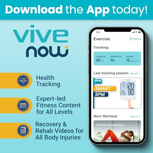 Vive Precision Automatic High Blood Pressure Measurement Kit for at Home Use - Upper Arm BP Cuff & Machine with Digital Screen to Monitor Vital Signs (White)