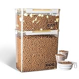 DDMOMMY Cat Dog Food Storage Container, 2 Pack Airtight Pet Food Storage Container, Portable Food St