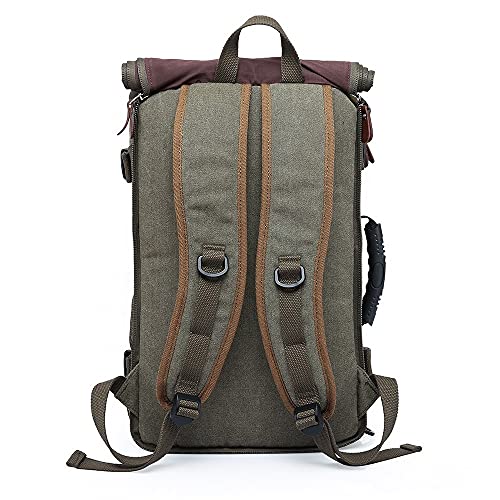 Bolsa de Viagem Masculina em Lona e Couro Puro 35Litros