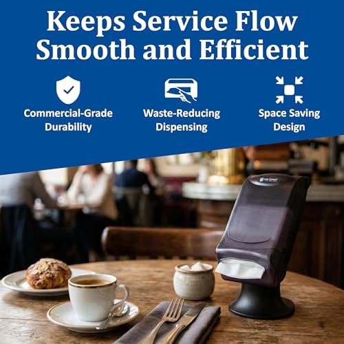 San Jamar Venue Napkin Dispenser – Restaurant Napkin Dispenser Fullfold Control Stand, 450 Capacity, 9D x 21.5W x 8.5H for Kitchens, Catering Service, ABS, Black Pearl by San Jamar - Image 5
