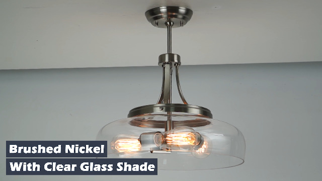 EAPUDUN 3-Light Farmhouse Semi Flush Mount Ceiling Light