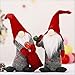 2 piezas Gnomos de Peluche Navidad Cuello Torcido Decoraciones Suecas Adorno de Felpa de Santa Muñeca sin Rostro para el hogar Mesa de vacaciones Chimenea Decoraciones navideñas Regalos