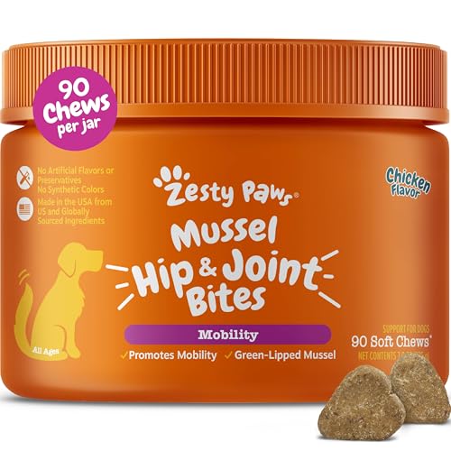 Zesty Paws Mussel Mobility Bites for Dogs - New Zealand Green Lip...