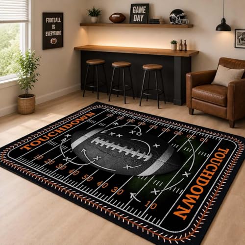 Tapete decorativo de fútbol 5'x7' antideslizante lavable miniatura 2