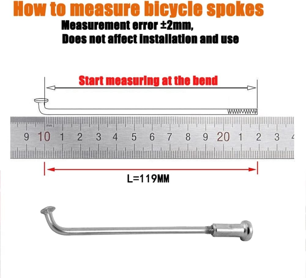 Szprychy rowerowe, Szprychy motocyklowe 12G Electric Silver Carbon Steel do rowerów elektrycznych z 12 mm igłami 45-305(125mm)