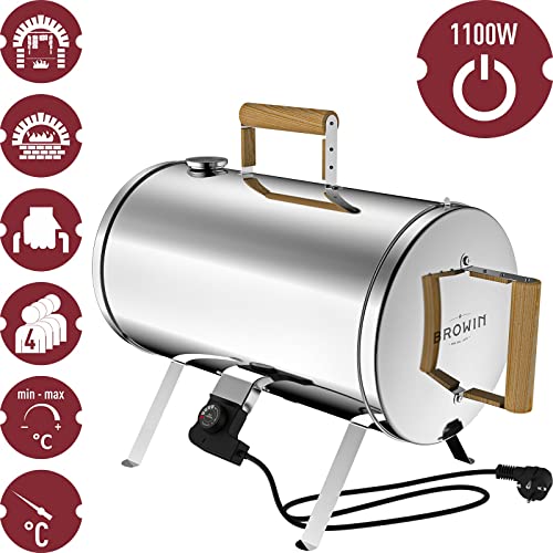 BROWIN® Elektrischer Räucherofen 330020 | Kompakt und mobil, Perfekt für unterwegs, Vielseitig einsetzbar, Einfache Bedienung, Ideal für Fisch, Fleisch und Gemüse