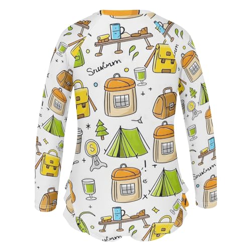 Toddler Swimsuit Girl Bathing Suit Swimwear Rash Guard Anime Cartoon Tools Long Sleeve 3T3