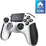NACON Revolution 5 Pro Officially Licensed PlayStation Wireless Gaming Controller for PS5 / PS4 / PC - Hall Effect, Trigger Stops, Mappable Buttons, Bluetooth Audio - White