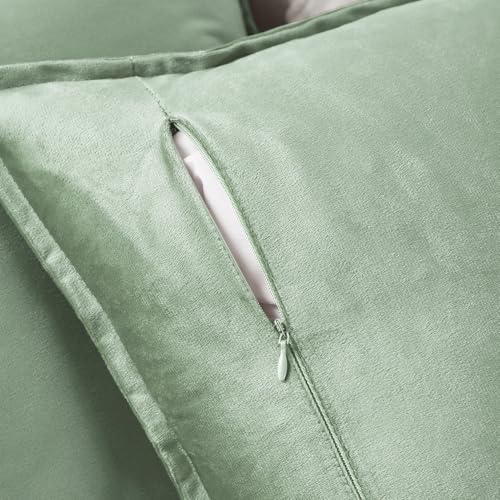 VAKADO Cushion Covers Velvet Decorative Pillow Covers Sage Green Christmas With Fringe Decor Soft Square Cozy Solid Color Cushion Cases Home for Bed Bedroom Sofa Couch Car Set of 2,45X45 - Cosy Home Interiors VAKADO Cushion Covers Velvet Decorative Pillow Covers Sage Green Christmas With Fringe Decor Soft Square Cozy Solid Color Cushion Cases Home for Bed Bedroom Sofa Couch Car Set of 2,45X45 - Image 3