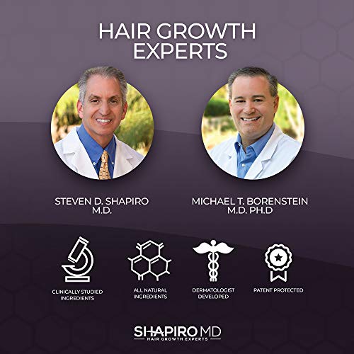Hair Loss Shampoo and Conditioner | All-Natural DHT Blockers for Thinning Hair Developed by Dermatologists | Experience Healthier, Fuller & Thicker Looking Hair – Shapiro MD | 1-Month Supply