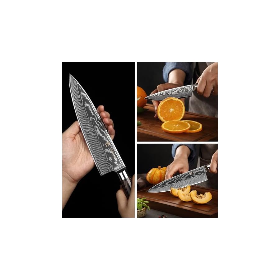 Wakoli-Kitchen-Knife-Set-2-Piece-Professional-Chef-Knives-Set-made-from-67-Layers-Genuine-Damascus-Steel-with-VG10-Core-Damascus-Knife-with-Pakkawood-Handle-in-Gift-Box-ESE Wakoli Kitchen Knife Set, 2 Piece Professional Chef Knives Set made from 67 Layers Genuine Damascus Steel with VG10 Core, Damascus Knife with Pakkawood Handle in Gift Box (ESE)