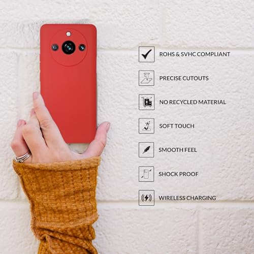 Image of SPRIG Compatible with Realme 11 Pro Phone TPEE Premium Back Cover Drop Tested Shock Proof Mobile Case for Men, Women, Boys and Girls with Camera Protection (Red)