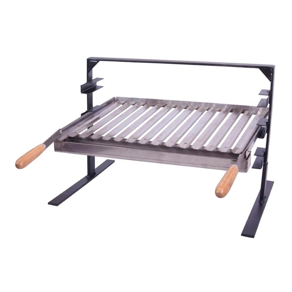 FLORES CORTES - 38966 - Soporte Inoxidable para Barbacoa de Obra 800 x 430 x 400 mm con Recoge grasas. para Leña o Carbón
