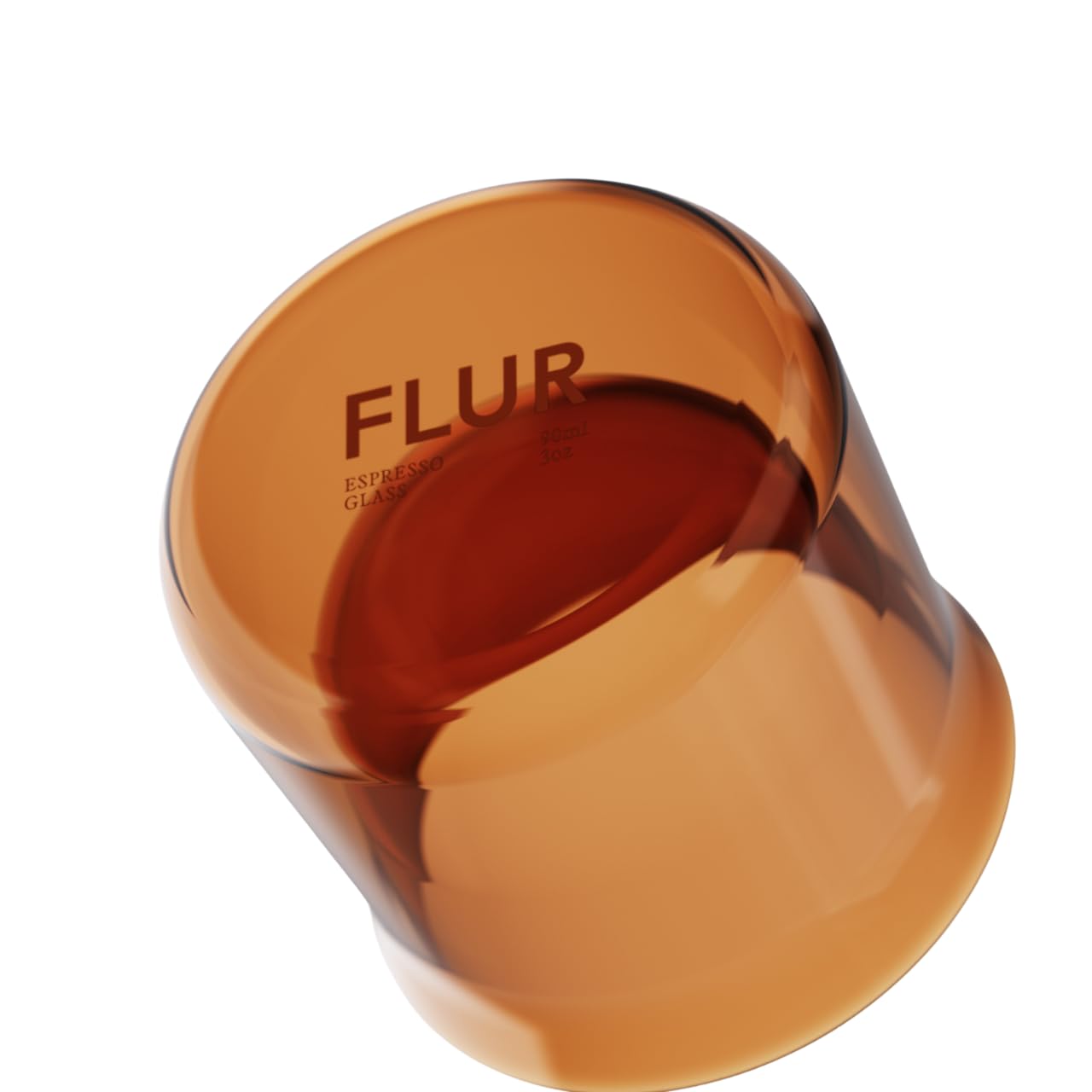 FLUR Espresso Glass (Set of 2): For Espresso and Small Espresso Drinks - Double-Walled Borosilicate Glass - Handmade - 3 oz (Amber)