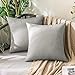 MIULEE Funda Cojines Exterior Impermeable de Lino Fundas de Almohadas Suave de Sofá Almohadas Decorativas para Salón Cama Silla Habitacion Oficina Dormitorio Lumbar 45x45 cm 2 Piezas Gris Blanco