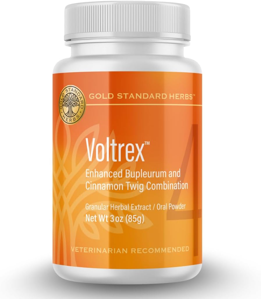 Voltrex Ligament and Spinal Cord Inflammation Relief for Dogs by Gold Standard Herbs, All Natural Bupleurum and Cinnamon Twig, 85 gram powder, White