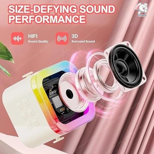 Image of Storio Rechargeable Karaoke Mic with Speaker for Singing | Wireless Bluetooth Microphone with LED Lights | Portable Music Mic for Kids Boys Girls & Adults | Musical Toy & Birthday Gift - Square