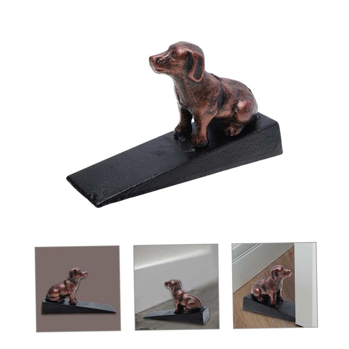 Türstopper Hund aus Gusseisen, Dekorative Figur mit Anti Rutsch Schutz