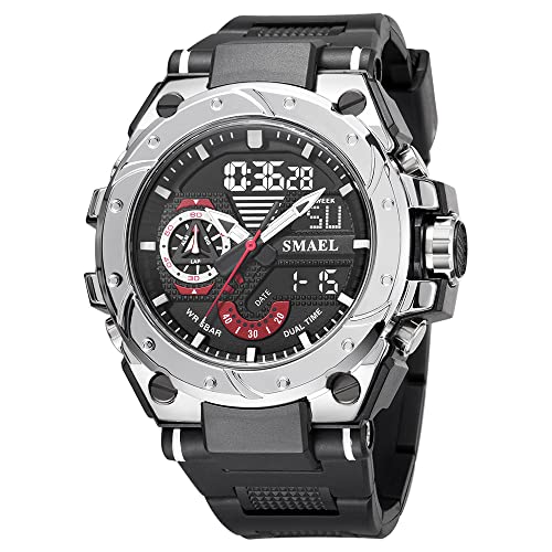 Military Watches for Men Outdoor Sports Digital Watch Tactical Army Wristwatch LED Stopwatch Waterproof Military Watches for Men, D-Silver (B09VXPXWF9) Amazon Price History, Amazon Price Tracker