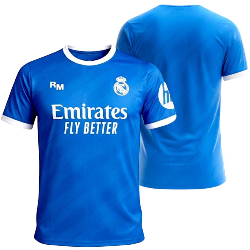 Real Madrid - Kit Infantil 3ª Equipación 2025‑2026 | Réplica Oficial | Camiseta + Pantalón | Diseño Azul | Tejido Transpirable | Regalo Ideal (6 años, Azul, Regular)