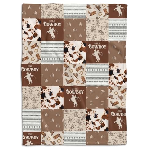 Image of Western Blanket, Western Decor for Nursery Room, Baby Blankets for Boys Girls, Cowboy Baby Blankets, Western Baby Stuff, Soft Warm Lightweight Nursery Bed Blanket for Newborn Toddlers (04, 30x40 in)