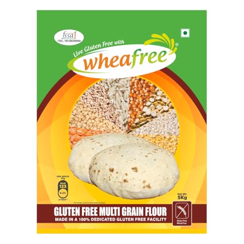 Image of Wheafree Multigrain Gluten Free Atta (5Kg) (Pack of 3) | Soya Free | Lactose Free | Easy to Digest | Suitable for Celiacs | Healthy and Tasty | Vegetarian