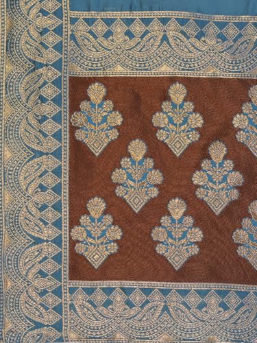Image of PURVAJA Women's Kanjiwaram Semi-Stitched Lehenga choli