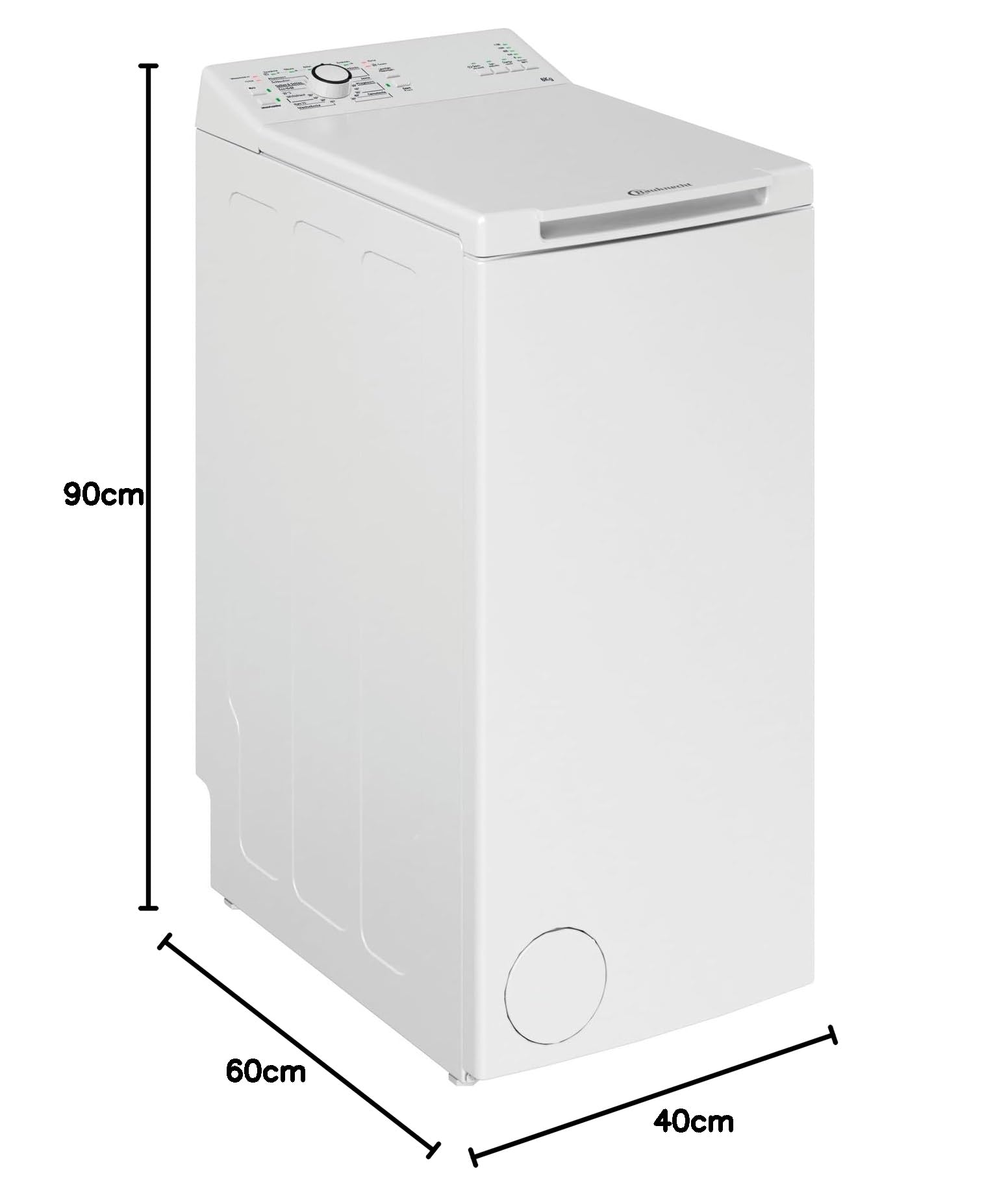 Bauknecht WAT Prime 6 L3 Toplader-Waschmaschine, Waschvollautomat, 6 kg, Toplader, 1200 U/min, Weiß