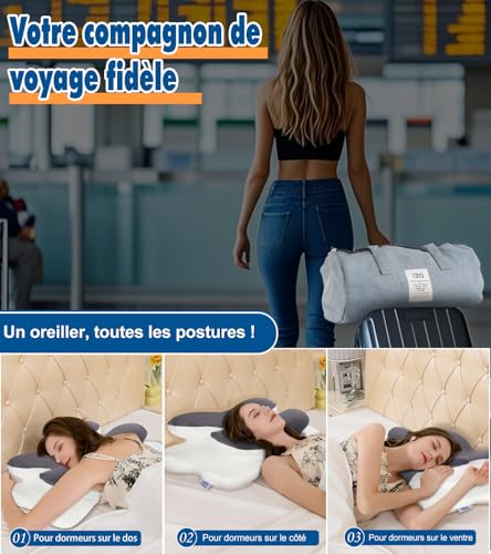 Oreiller Cervical pour dormeurs sur le côté et le dos pour des nuits réparatrices - 4