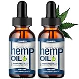 2 Pack Hemp Oil Drops Organic High Potency- Sleep,Relief Good Mood,Skin-Natural Hemp Seed Oil 1,000,000 Maximum Strength-Hemp Oils Tincture Premium Vegan