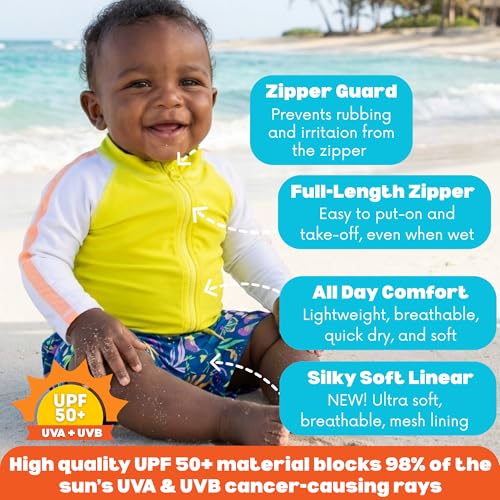 Image of SwimZip Boys' Long Sleeve Rash Guard & Swim Shorts Set - UPF 50+ Sun Protection