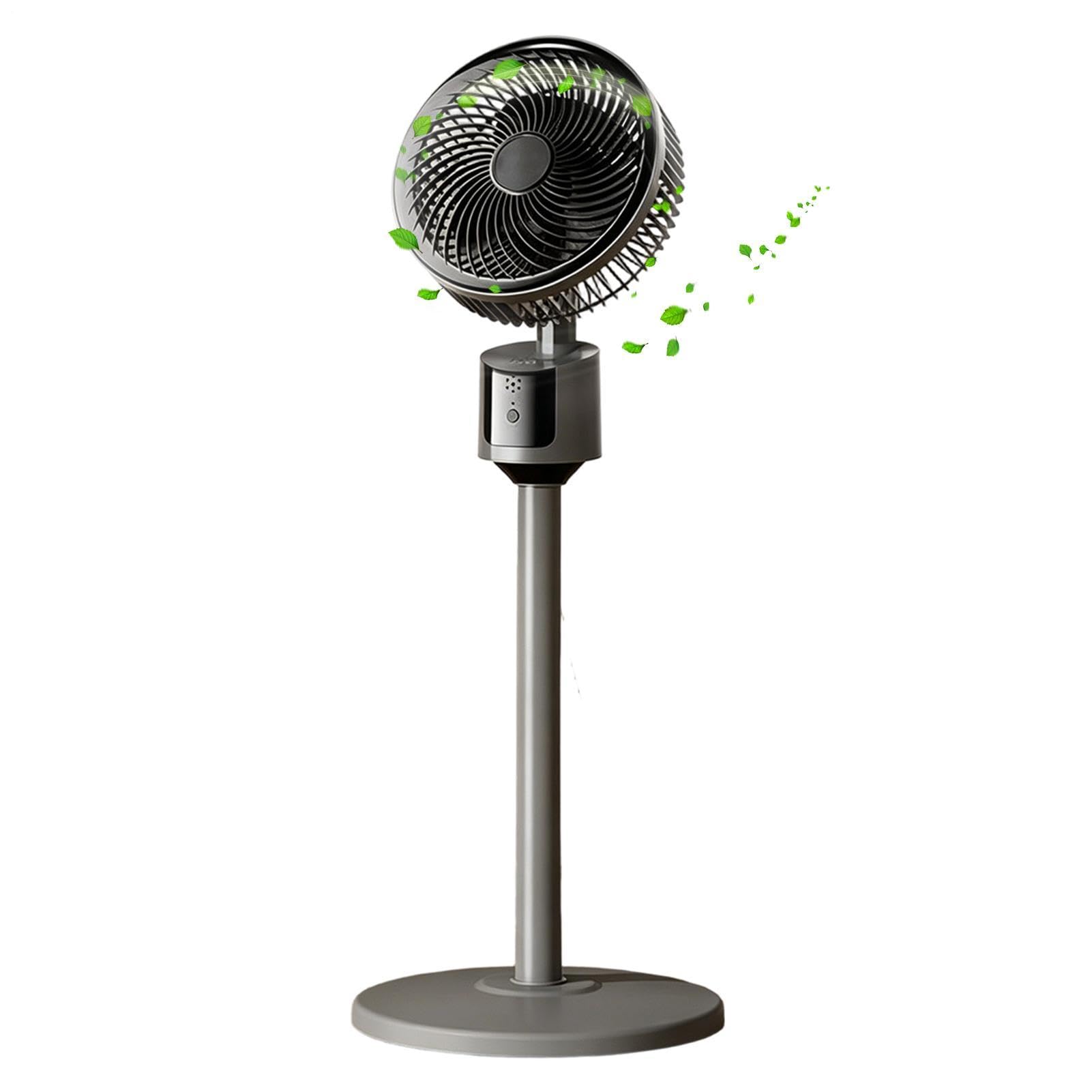 Wentylator stojący do sypialni, wentylator cyrkulacyjny powietrza 31,5 - cichy wentylator cokołowy 30 DB, regulowana wysokość, zakres przepływu powietrza 5 metrów, 3 prędkości, USB, do domowego