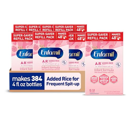 Image of Enfamil A.R. Infant Formula, Reduces Reflux & Frequent Spit-Up, Expert Recommended DHA for Brain Development, Probiotics to Support Digestive & Immune Health, Reusable Powder Box, 30.4 Oz, Pack of 8