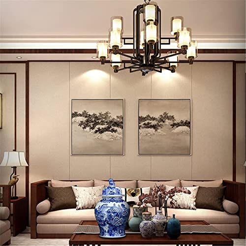 Aadecor Ceramic Jars,Tea Jar,Chinese Style Storage Jars,Blue And White Porcelain Vase Ginger Jars Home Decor Ceramic Jar Temple Jar Ginger Jar Vase Decorative Jars With Lids Height 40Cm(15.7 Inches) #TOP2